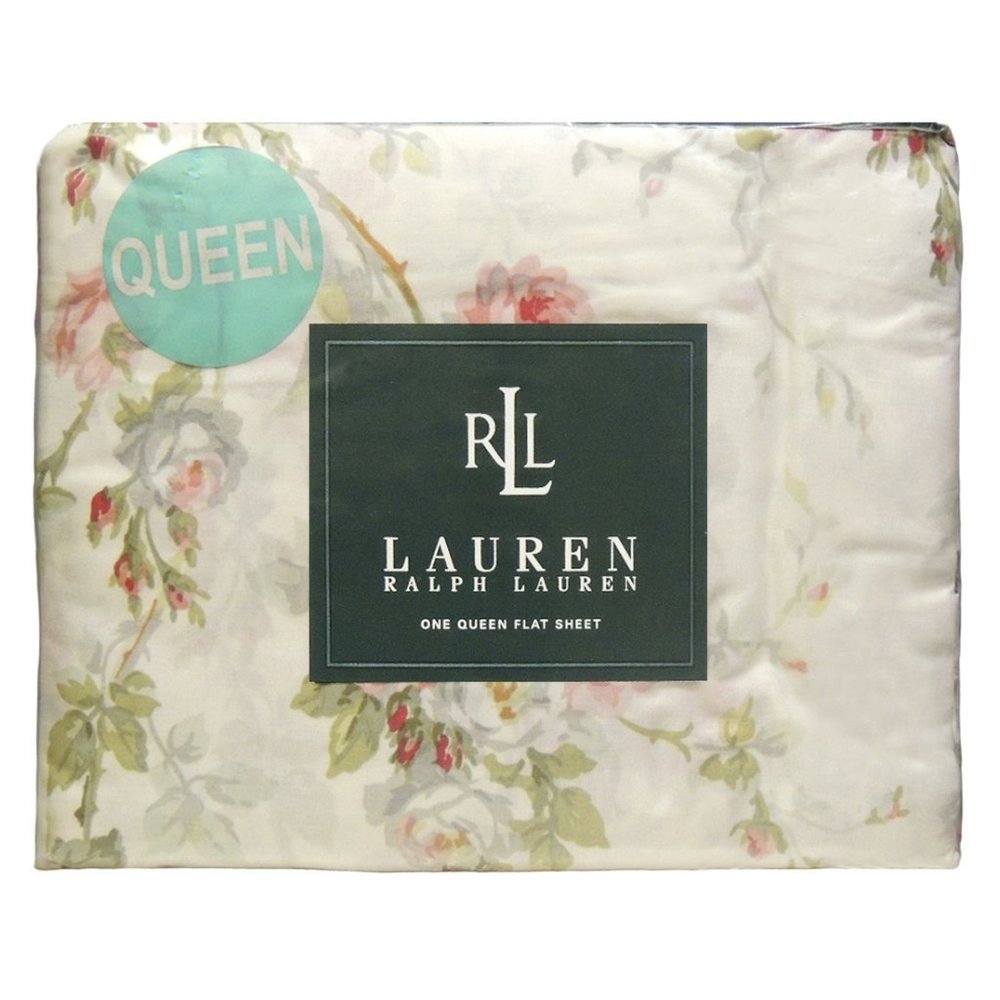 Vintage Ralph Lauren Bed Sheet Queen Floral Rose NWT